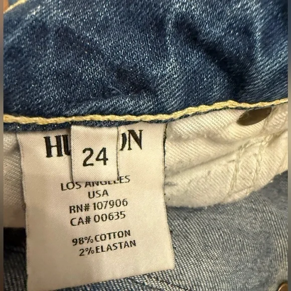 Hudson distressed straight leg cuffed woman’s jeans size 24. - Picture 9 of 10